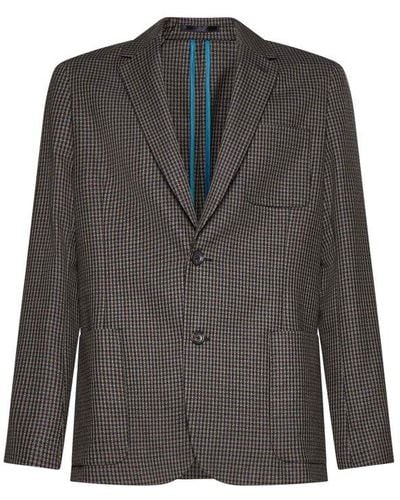 Paul Smith Plaid Single-breasted Jacket - Grey