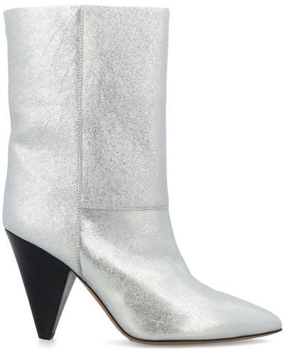 Isabel Marant Locky Pointed-toe Boots - Metallic