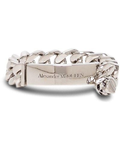 Alexander McQueen Men's Identity Chain Brass Bracelet - White