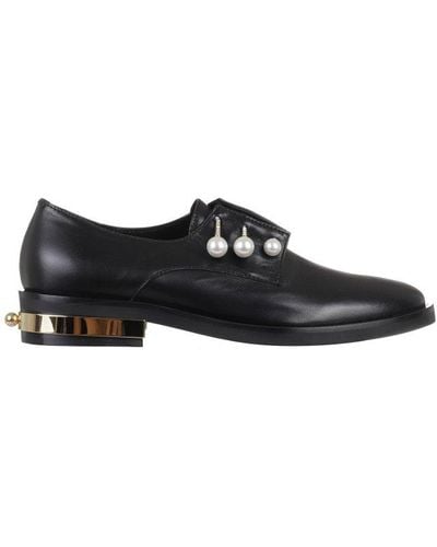 Coliac Pearl Detail Loafers - Black