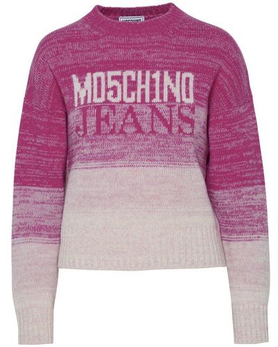 Moschino Fuchsia Wool Blend Sweater - Pink