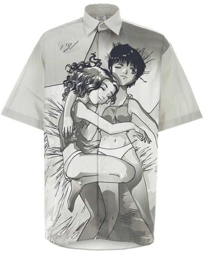 Vetements Anime Printed Buttoned Shirt - Gray