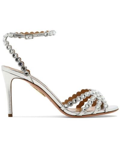 aquazzura silver heels