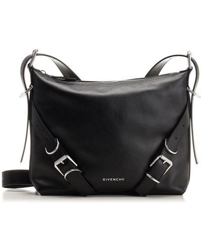 Givenchy Voyou Buckle Detailed Crossbody Bag - Black
