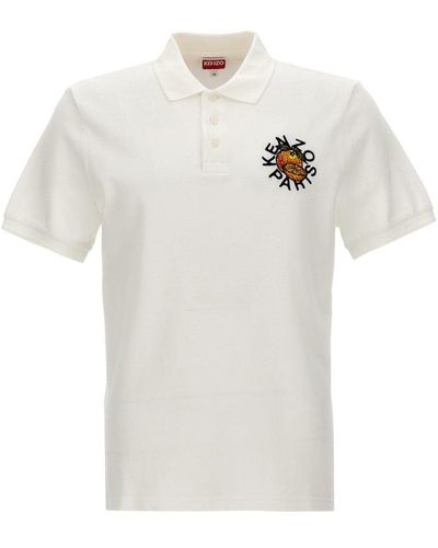KENZO Polo Shirt With Logo, - White