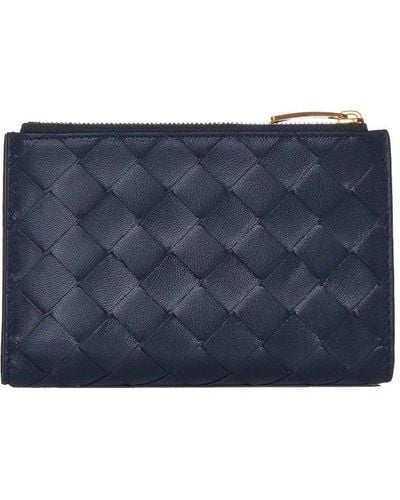 Bottega Veneta Intrecciato Leather Medium Bifold Wallet - Blue