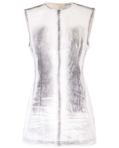 Acne Studios Sleeveless Denim Mini Dress - White