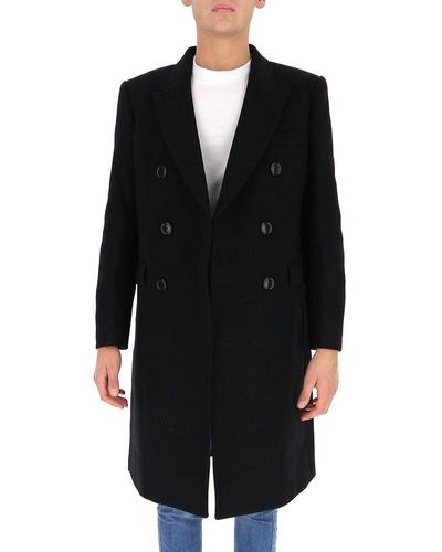 Vetements Notched Collar Double-breasted Coat - Black