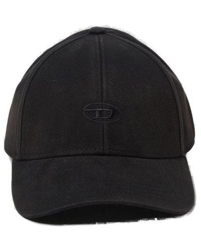 DIESEL C-run-wash Logo Embroidered Baseball Cap - Black
