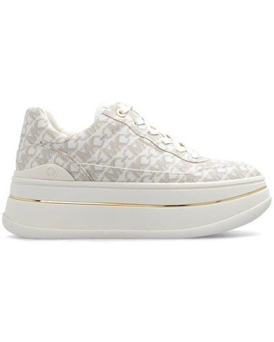 MICHAEL Michael Kors Hayes Allover Logo Platform Sneakers - White