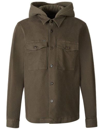 Tom Ford Hooded Bottoned Shirt Jacket - Green