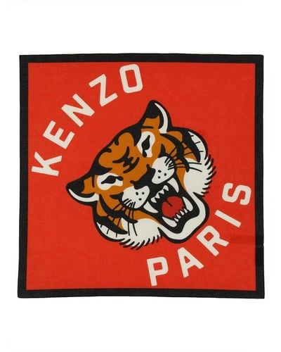 KENZO Lucky Tiger Bandana - Red