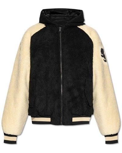 Balmain Hooded Zip Up Reversible Jacket - Black