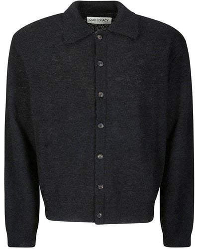 Our Legacy Long Sleeved Buttoned Knitted Cardiagn - Black