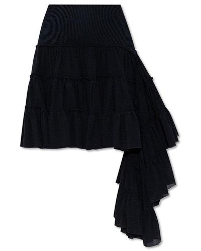 Loewe Silk Skirt, - Black