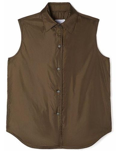Aspesi Pointed Flat-collared Buttoned Gilet - Brown