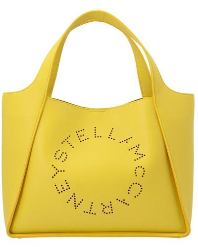Stella McCartney Logo Perforated Tote Bag - Yellow