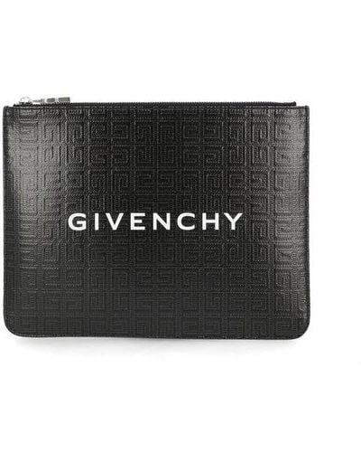 Givenchy 4g Logo Printed Monogram Pouch - Black