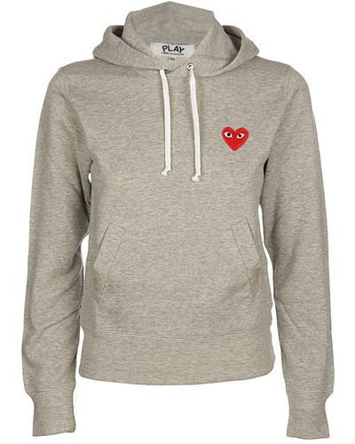 COMME DES GARÇONS PLAY Logo Embroidered Hoodie - Grey