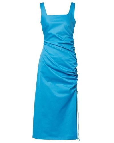 Sportmax Drawstring Sleeveless Midi Dress - Blue