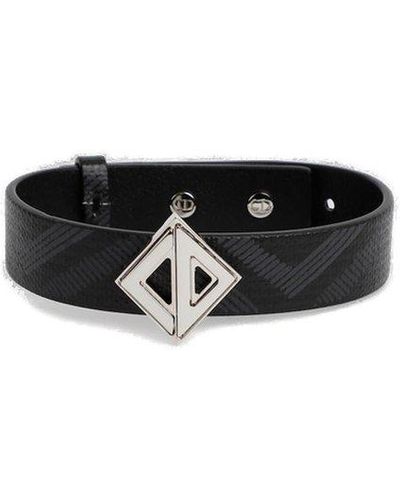 DIOR Dior Homme White Leather Bracelet  portluxe