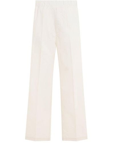 Moncler Mid Rise Straight Leg Trousers - White