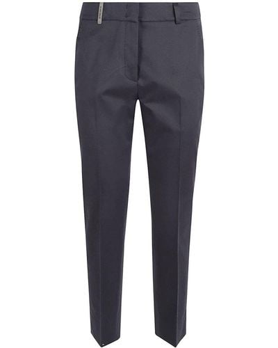 Peserico Mid-rise Stretched Tailored Trousers - Blue