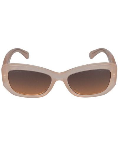 Chanel Eyewear Rectangle-frame Sunglasses - Natural