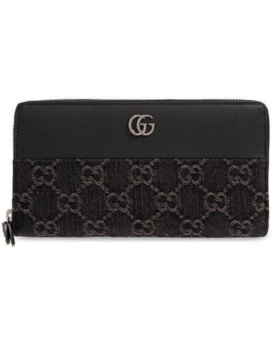 Gucci Monogrammed Wallet, - Black