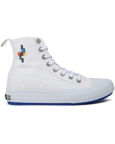 Marcelo Burlon High-top Logo Embroidered Trainers - White