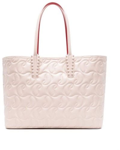 Christian Louboutin Cabata All-over Logo Patterned Tote Bag - Pink
