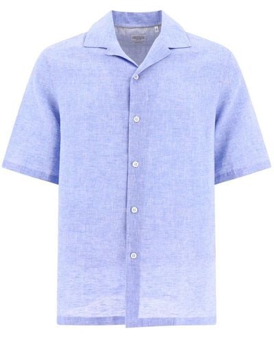 Brunello Cucinelli Chambray Linen Shirt - Blue