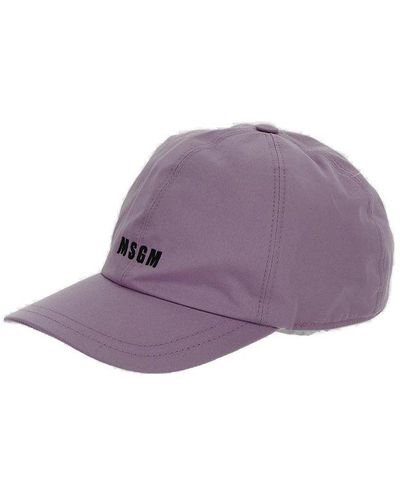 MSGM Logo-embroidered Curved Peak Baseball Cap - Purple