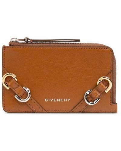 Givenchy Card Case With Logo, - Brown