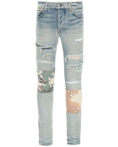 Amiri Distressed Slim-fit Jeans - Blue