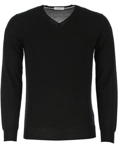 Paolo Pecora V-neck Long-sleeved Sweater - Black