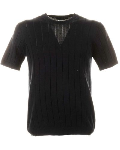 Tagliatore Crewneck Knitted T-shirt - Black