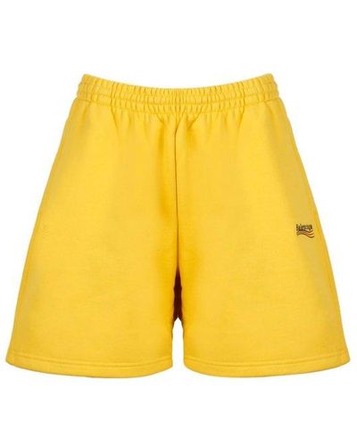 Balenciaga Political Campaign Sweat Shorts - Yellow