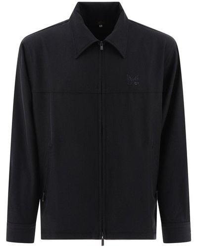 Needles Butterfly Embroidered Zip-up Jacket - Black