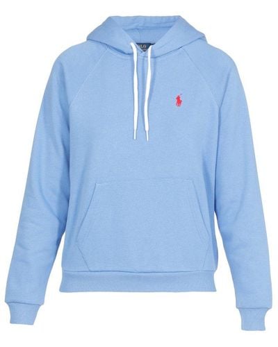 Polo Ralph Lauren Logo Embroidered Hoodie - Blue