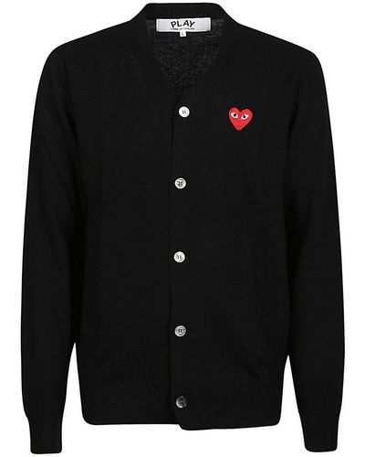 COMME DES GARÇONS PLAY Iconic Patch Buttoned Cardigan - Black