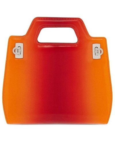 Ferragamo Wanda Mini Leahter Handbag - Orange
