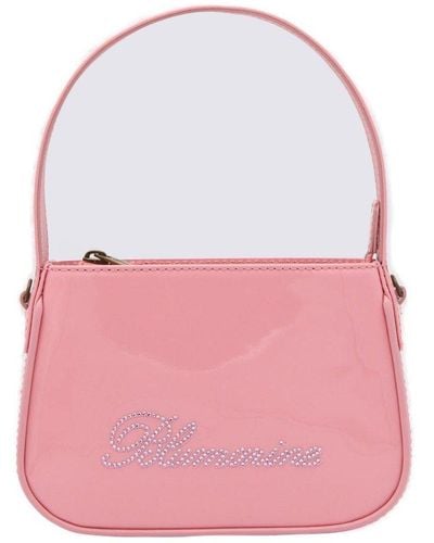 Blumarine Logo Embellished Shoulder Bag - Pink
