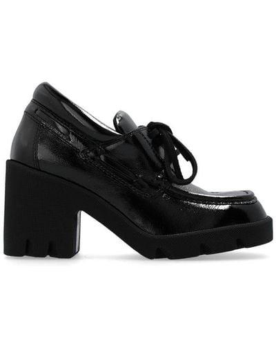 Burberry Stride Logo Charm Lace-up Loafers - Black