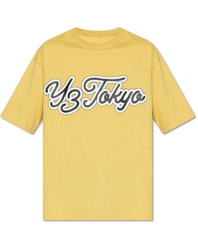 Y-3 Logo T-shirt, - Yellow