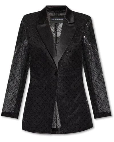 Emporio Armani Sequin Blazer - Black