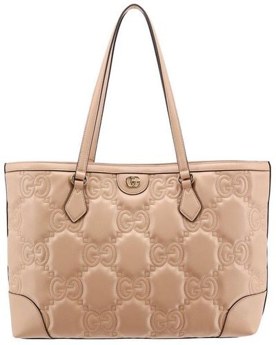 Gucci GG Quilted Open-top Tote Bag - Natural