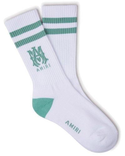 Amiri Two-Tone Logo Socks - Blue