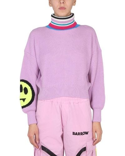 Barrow High-neck Knitted Jumper - Pink