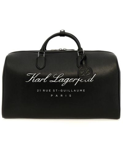 Karl Lagerfeld Hotel Karl Weekender Shoulder Bag - Black